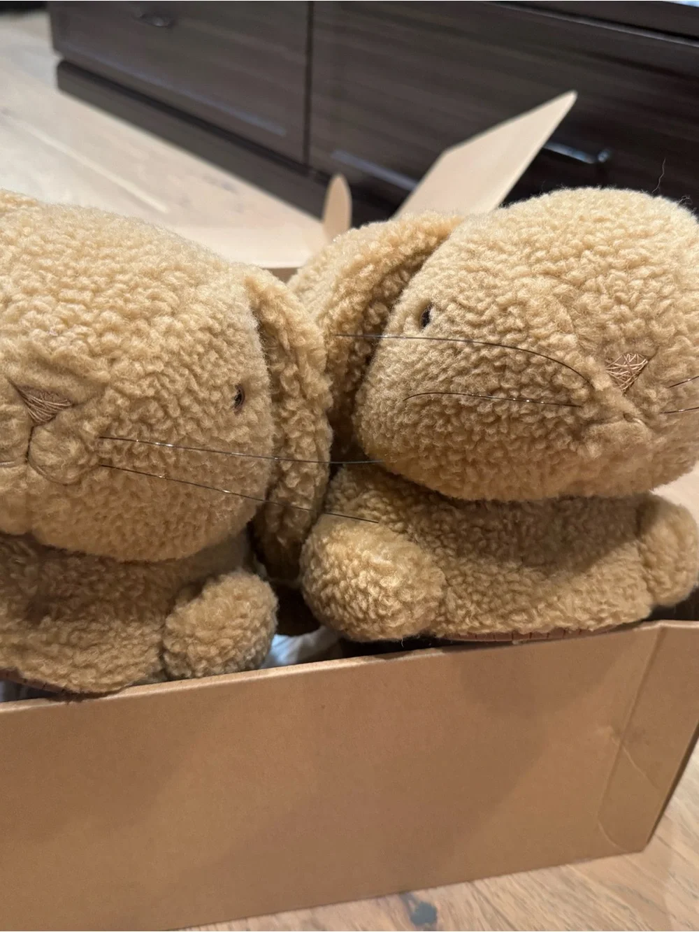 Coach Caramel Plush Bunny Slippers